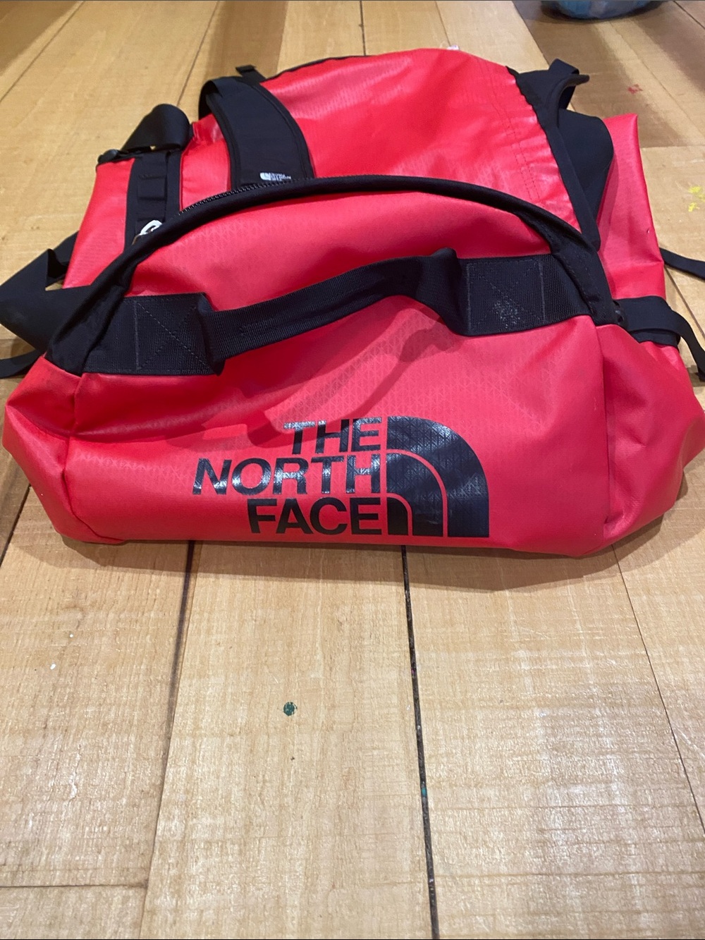 The North Face Red and Black Backpack with Logo